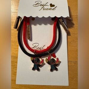 Stitch Best Friend Gold Tone Enameled Bracelets